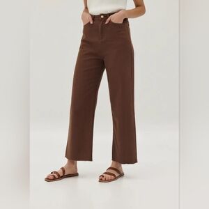 Love Bonito Brown Straight-Leg Pants size 28